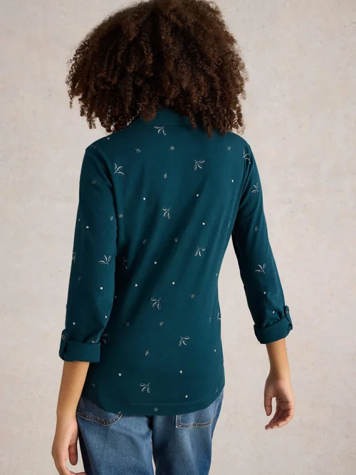 Bestickte Bluse Annie - Teal Mlt - 50 Bild 4