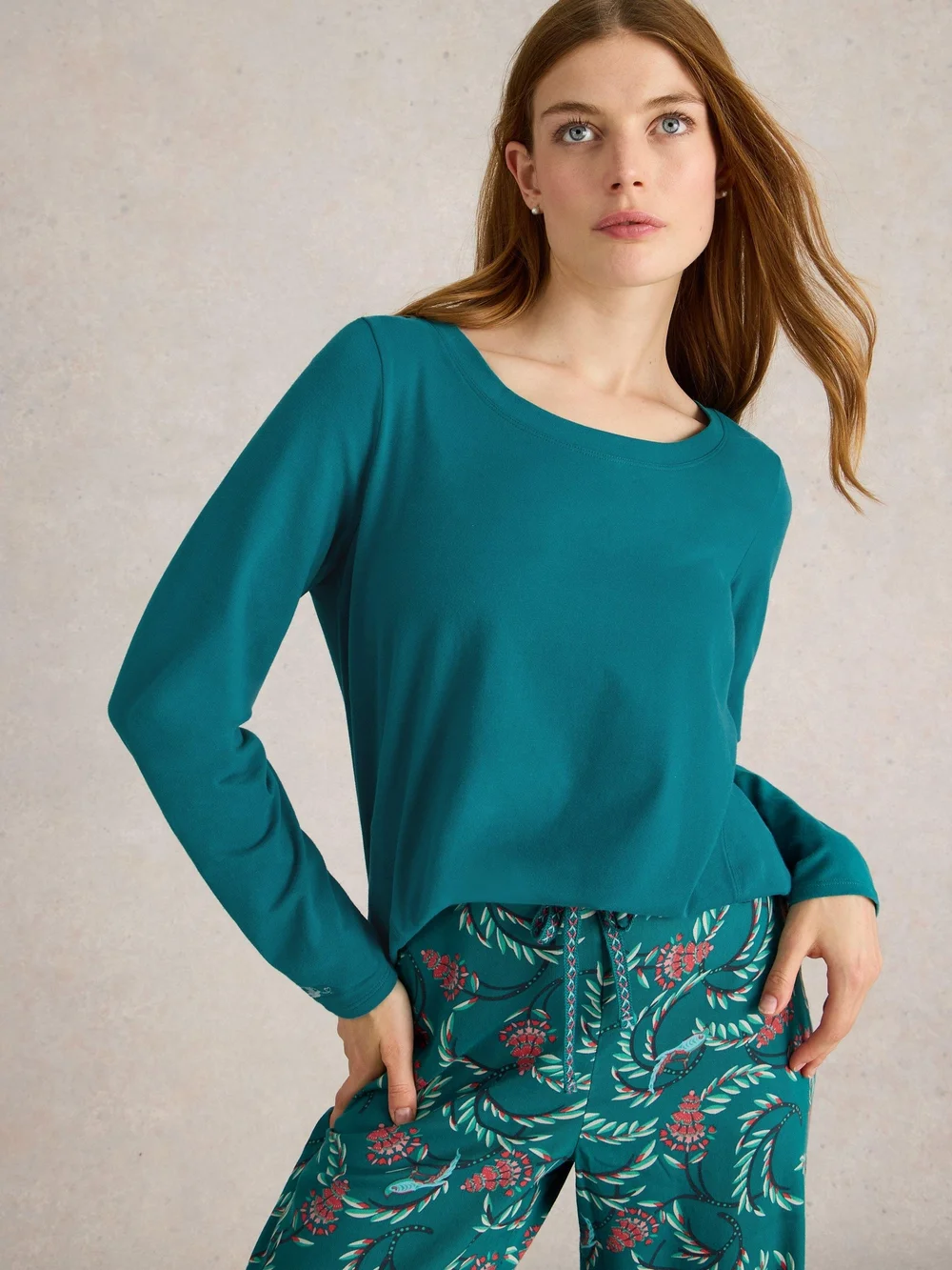 Pyjamatop Eva aus Jersey - Mid Teal - XXXL Bild 1
