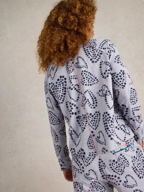 Pyjamatop Fern mit Bindeschleife - Grey Pr - XXXL Bild 4