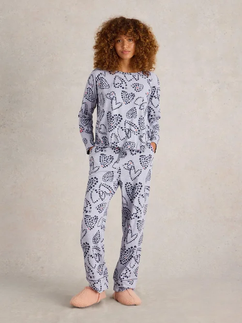 Pyjamatop Fern mit Bindeschleife - Grey Pr - S Bild 2