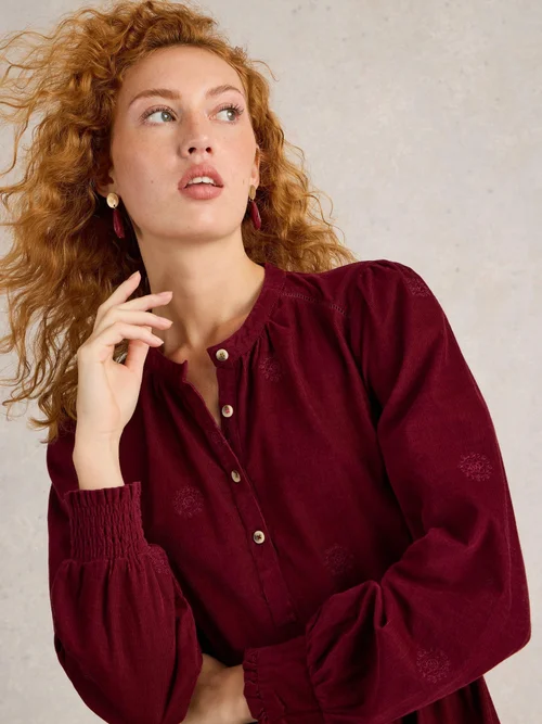 Besticktes Kordkleid Finn - Dk Plum - 44/R Bild 3