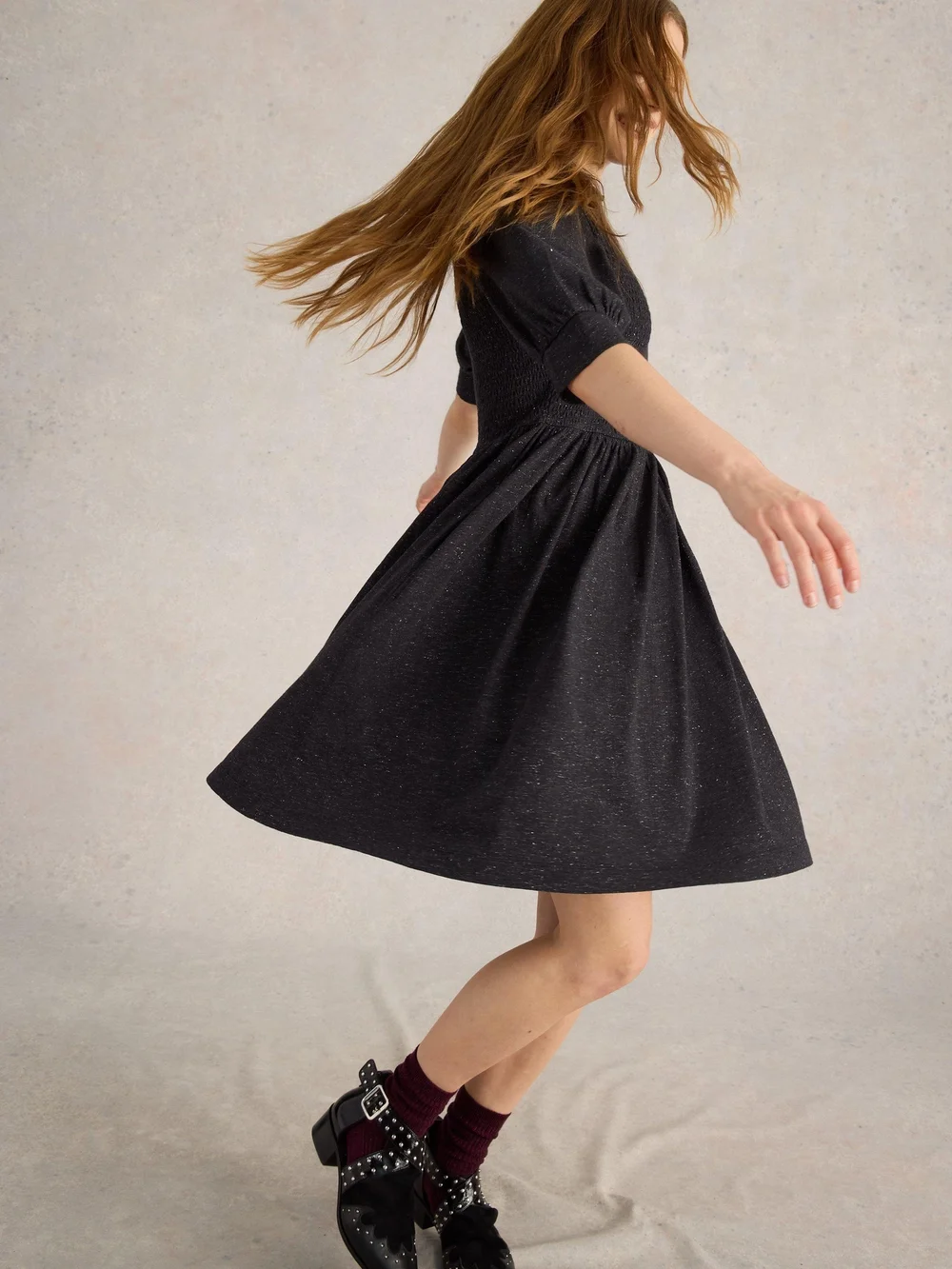 Glitzerndes Jerseykleid Molly - Charc Grey - 42/R Bild 1
