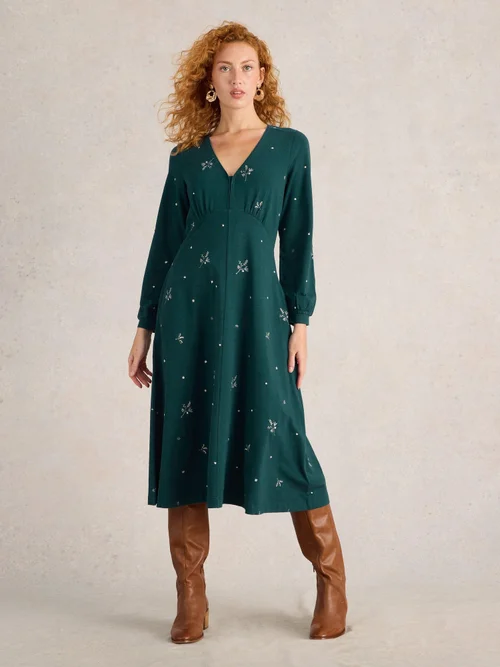Besticktes Jerseykleid Megan - Teal Mlt - 52/R Bild 2