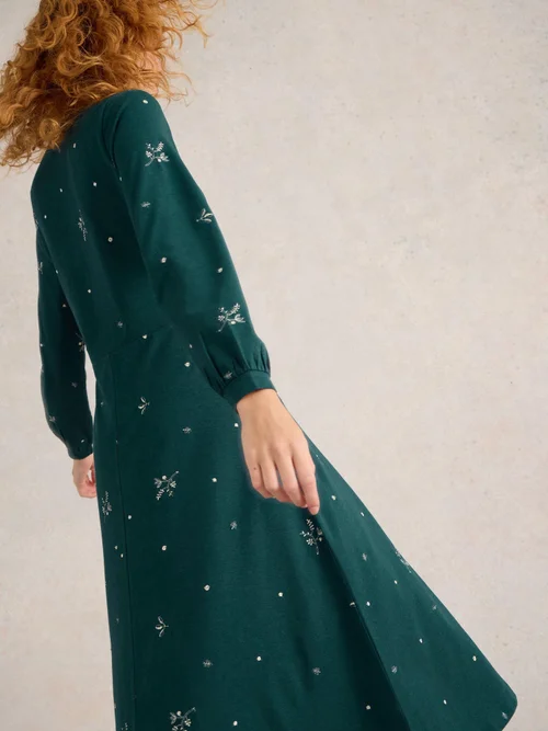 Besticktes Jerseykleid Megan - Teal Mlt - 52/R Bild 4