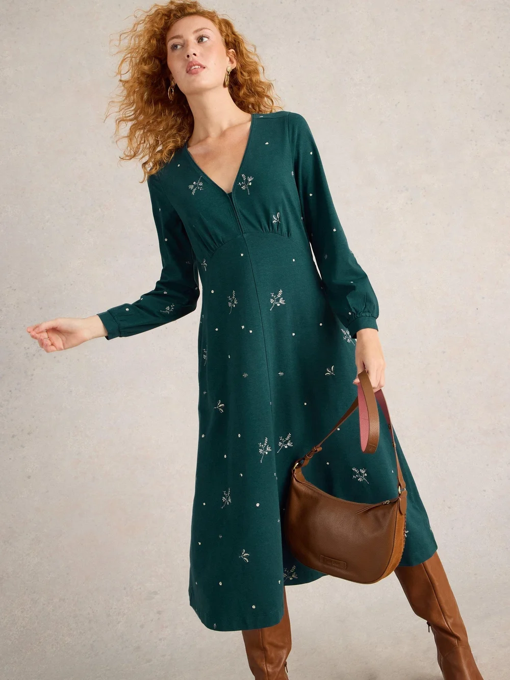Besticktes Jerseykleid Megan - Teal Mlt - 52/R Bild 1