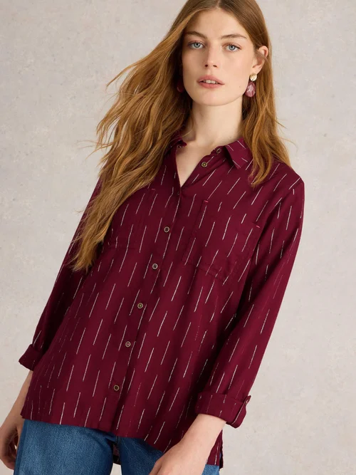 Metallic-Bluse Sophie - Plum Mlt - 52 Bild 3