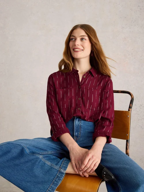 Metallic-Bluse Sophie - Plum Mlt - 52 Bild 1