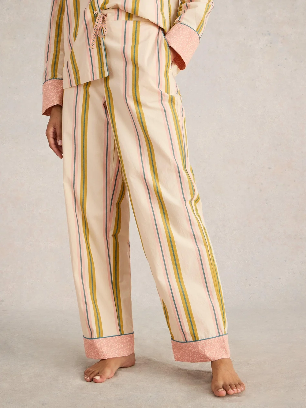 Gestreifte Pyjamahose Nina - Ivory Mlt - XXXL/S Bild 1