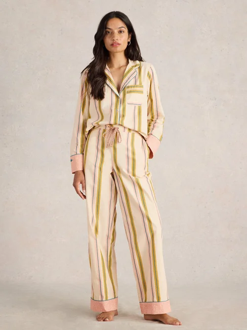 Gestreifte Pyjamahose Nina - Ivory Mlt - XXXL/S Bild 2
