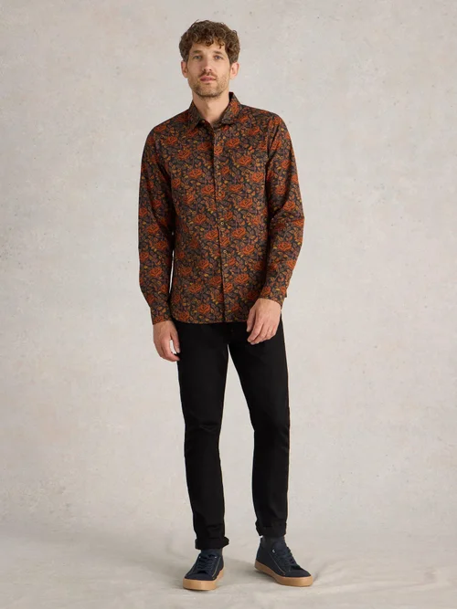 Hemd mit floralem Block-Print - Brown Mlt - XXXL Bild 2