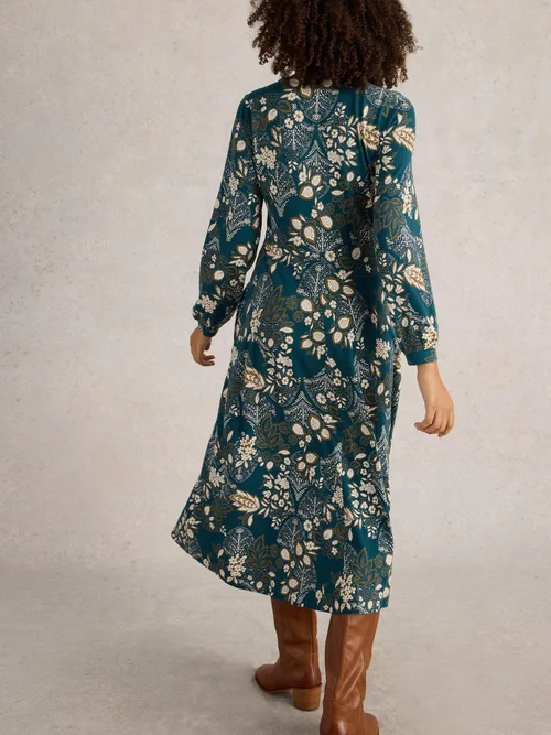 Midikleid Megan aus Jersey - Teal Pr - 52/R Bild 4