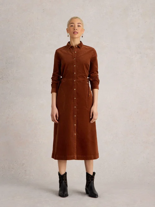 Blusenkleid Jade aus Kord - Dark Tan - 52/R Bild 2