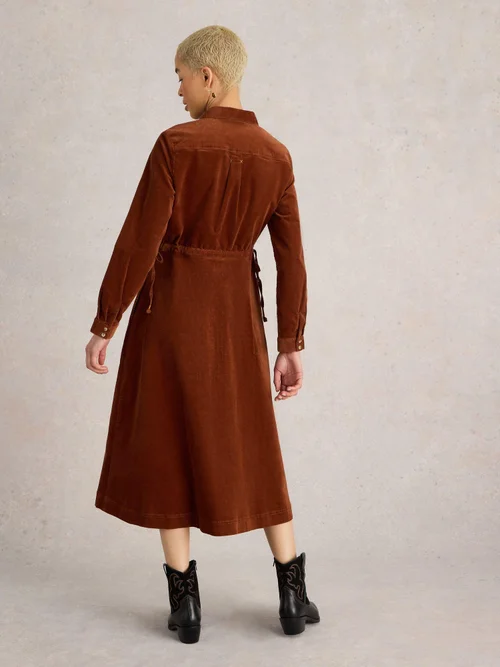Blusenkleid Jade aus Kord - Dark Tan - 52/R Bild 4