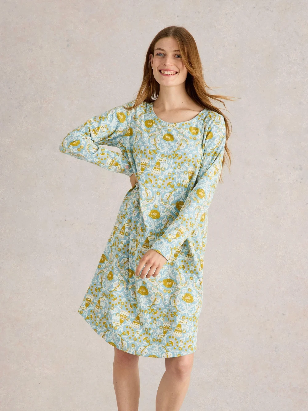 Jerseynachthemd Eva - Blue Pr - XXXL Bild 1