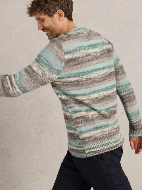 Strickpullover in Spacedye-Optik - Blue Mlt - XXXL Bild 3