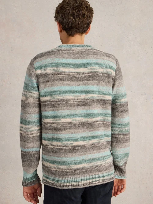Strickpullover in Spacedye-Optik - Blue Mlt - XXXL Bild 4