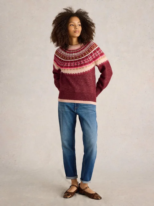 Norwegerpullover mit Pailletten - Plum Mlt - 44 Bild 2