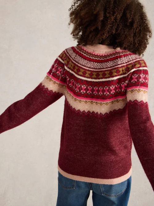 Norwegerpullover mit Pailletten - Plum Mlt - 44 Bild 4
