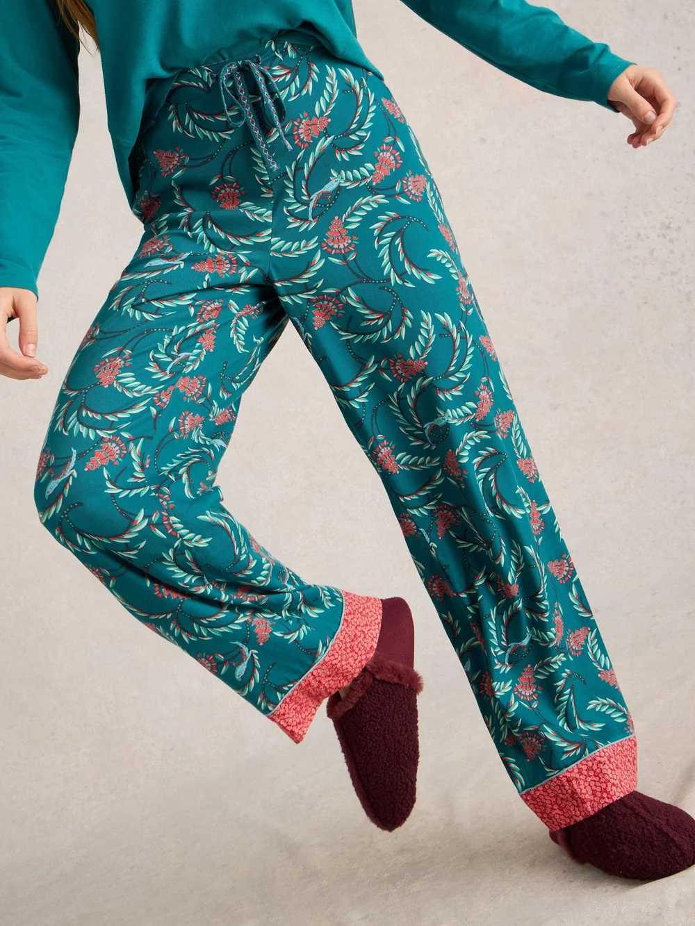 Pyjamahose Nina - Teal Pr - XXXL/R Bild 1