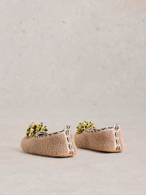 Ballerina-Hausschuhe mit Bommel - Dk Nat - 40 Bild 4