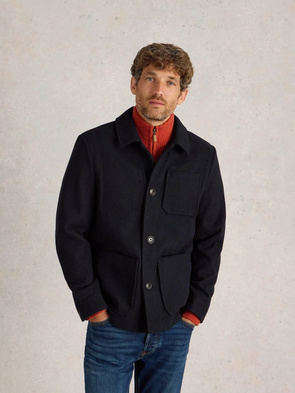 Hemdjacke aus Wollmischung - Dark Navy - XL Bild 1
