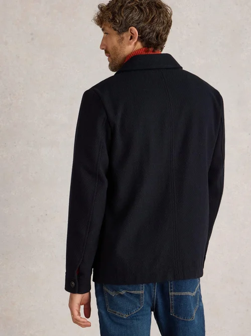 Hemdjacke aus Wollmischung - Dark Navy - XL Bild 4