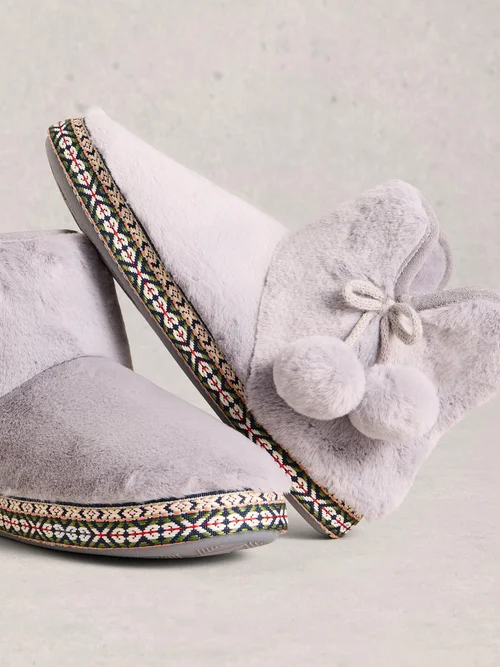 Hausschuhe aus Webpelz - Mid Grey - M Bild 4