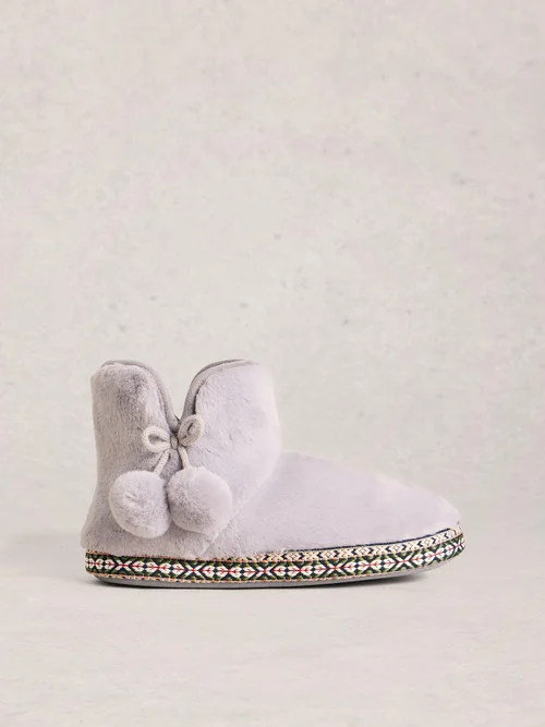 Hausschuhe aus Webpelz - Mid Grey - M Bild 1