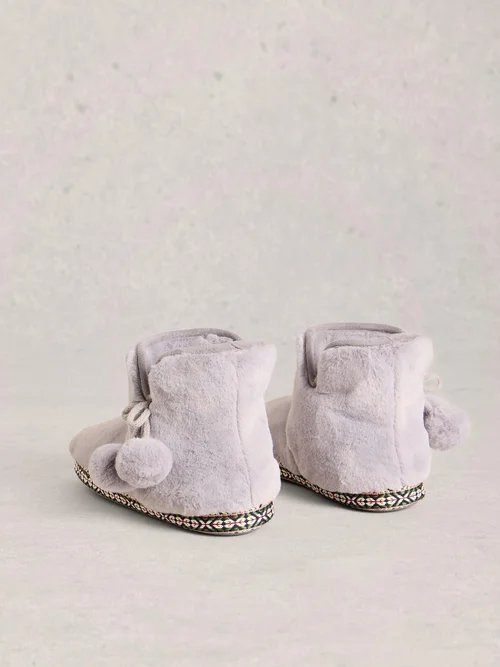 Hausschuhe aus Webpelz - Mid Grey - M Bild 3