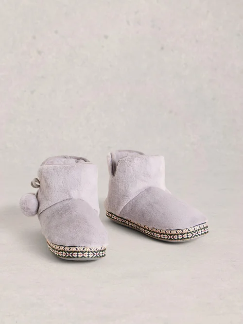 Hausschuhe aus Webpelz - Mid Grey - M Bild 2