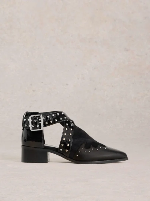 Offene Stiefeletten mit Nieten - Pure Blk - 40 Bild 1