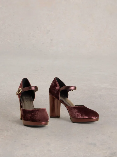 Plateau-Pumps Priscilla Samt - Dk Plum - 41 Bild 2