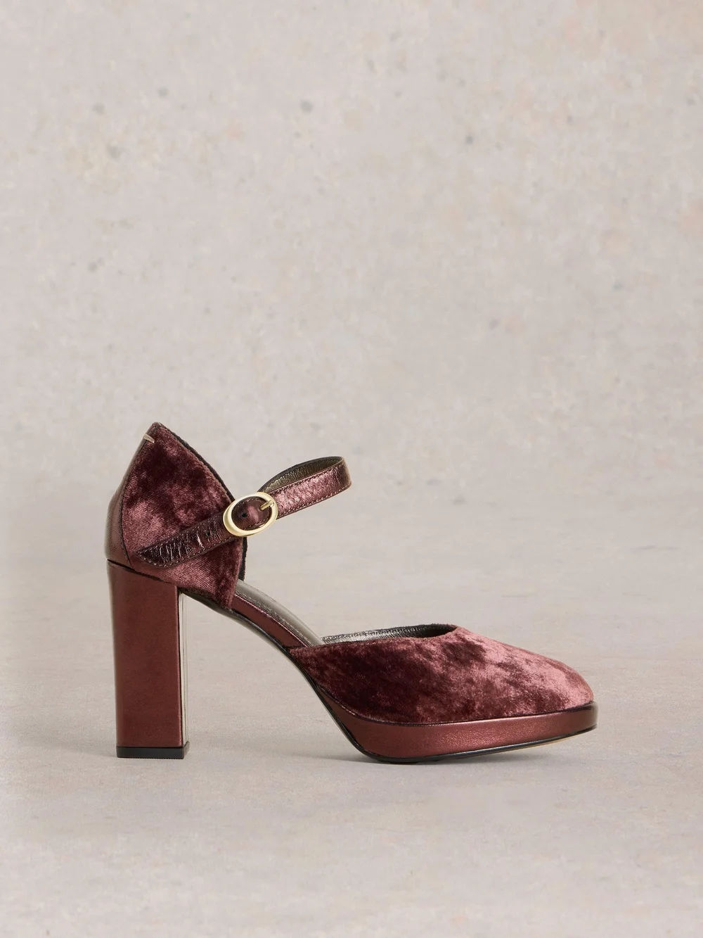 Plateau-Pumps Priscilla Samt - Dk Plum - 37 Bild 1