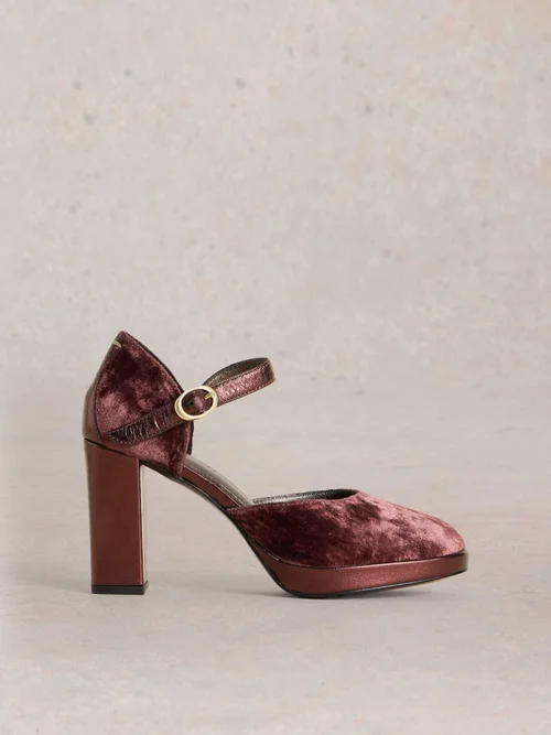Plateau-Pumps Priscilla Samt - Dk Plum - 41 Bild 1