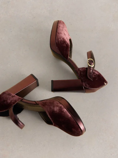 Plateau-Pumps Priscilla Samt - Dk Plum - 41 Bild 3