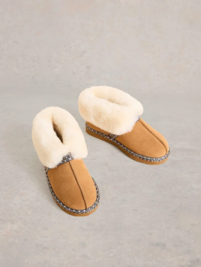 Bottines en daim et peau de mouton