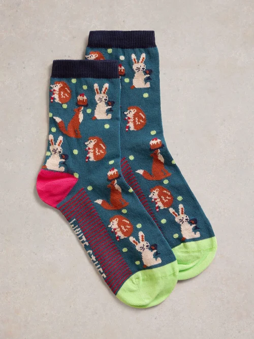 Socken mit Tiermotiv in Geschenkbox - Teal Mlt - 39-41 Bild 2