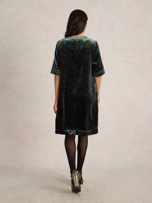 Kleid Ash aus Samtmix - Teal Pr - 44/R Bild 4