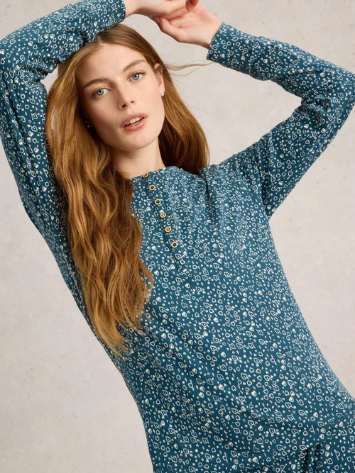 Langarmshirt Hailey aus Jersey - Teal Pr - XS Bild 1