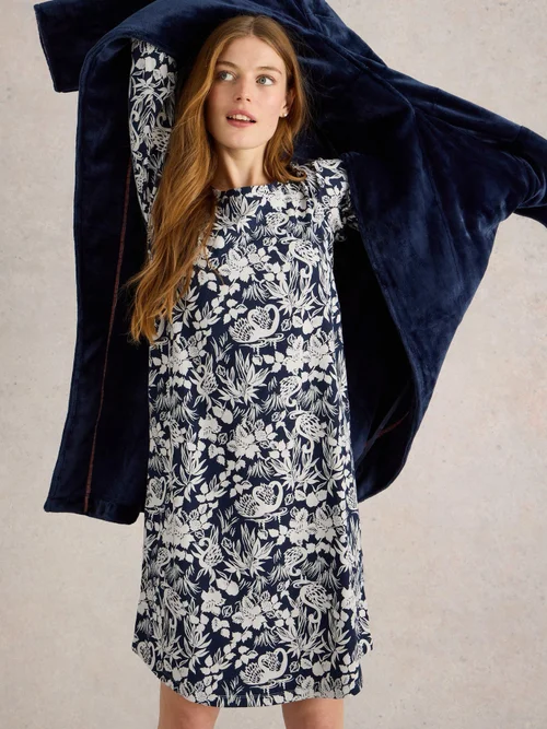 Jerseynachthemd Eva - Navy Pr - XXXL Bild 3