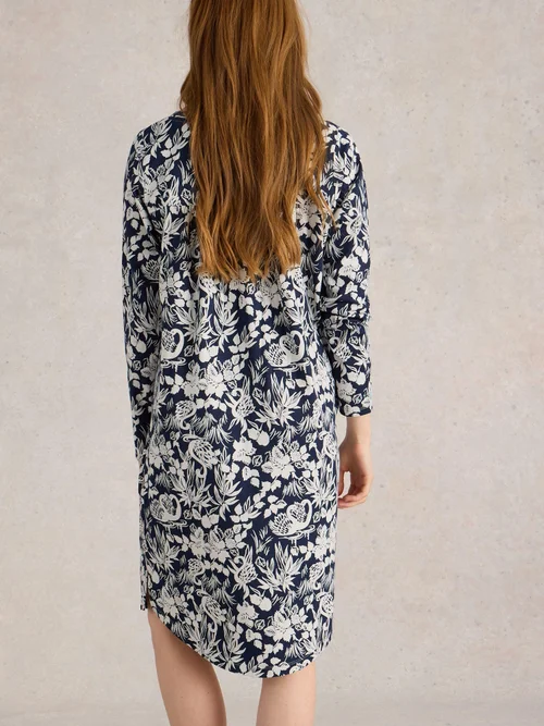 Jerseynachthemd Eva - Navy Pr - XXXL Bild 4