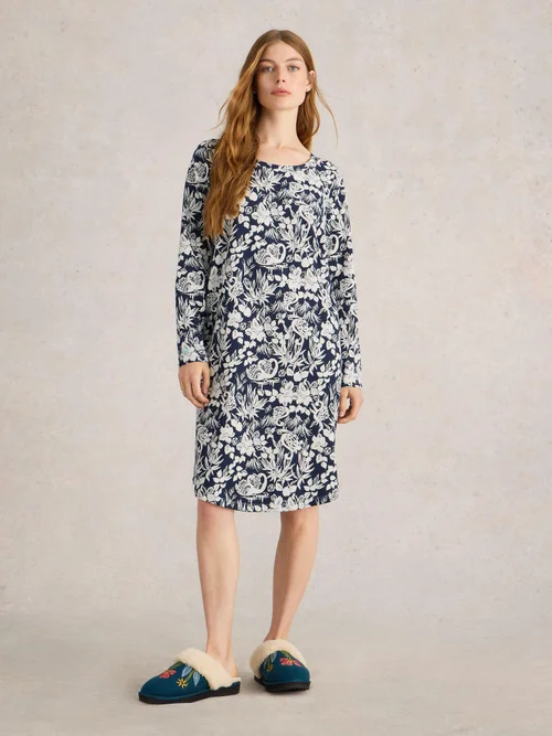 Jerseynachthemd Eva - Navy Pr - XXXL Bild 2