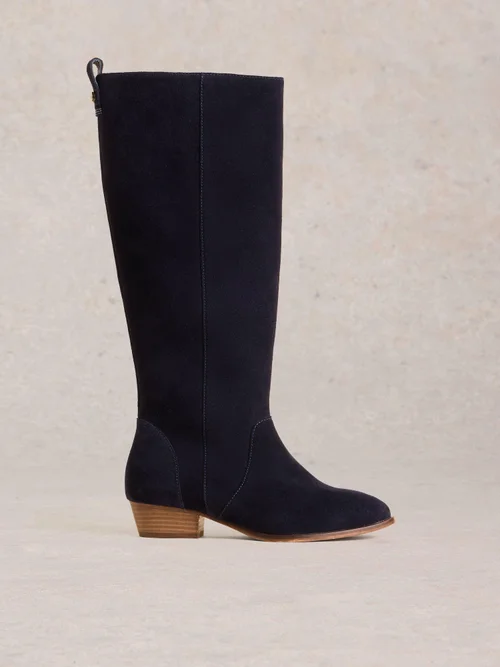 Wildlederstiefel mit weiter Passform - Dark Navy - 38 Bild 1