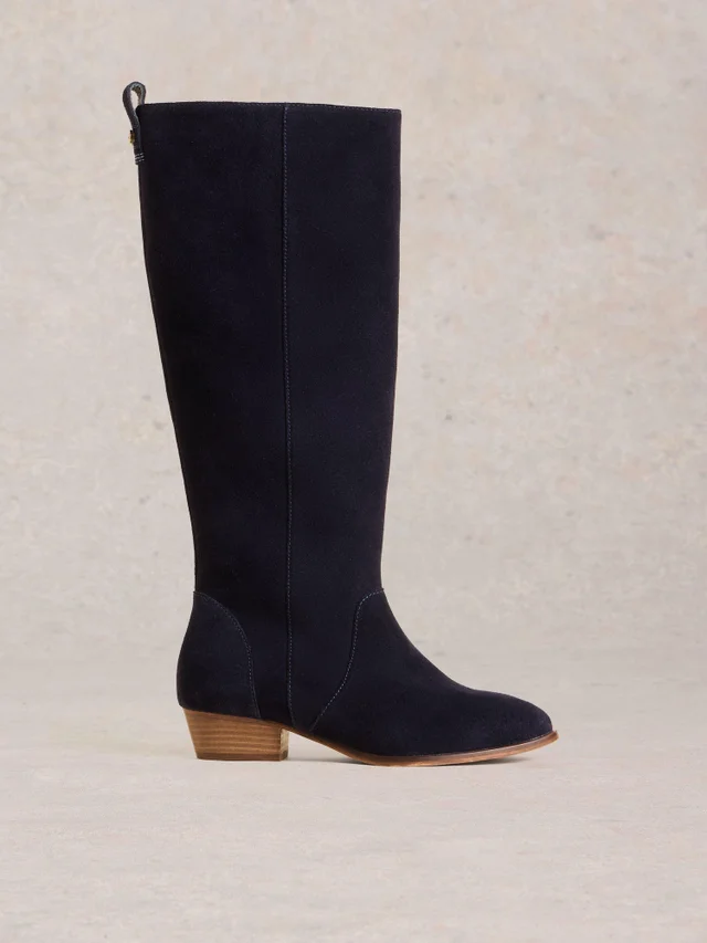 Bottes en daim à large coupe montant jusqu'aux genoux