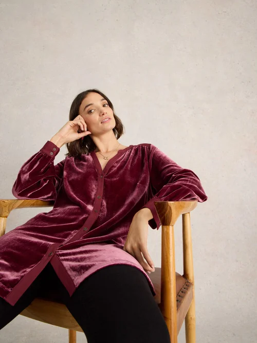 Samttunika Olive - Dk Plum - 52/R Bild 1