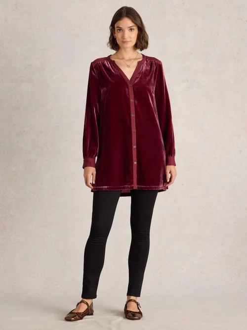 Samttunika Olive - Dk Plum - 52/R Bild 2