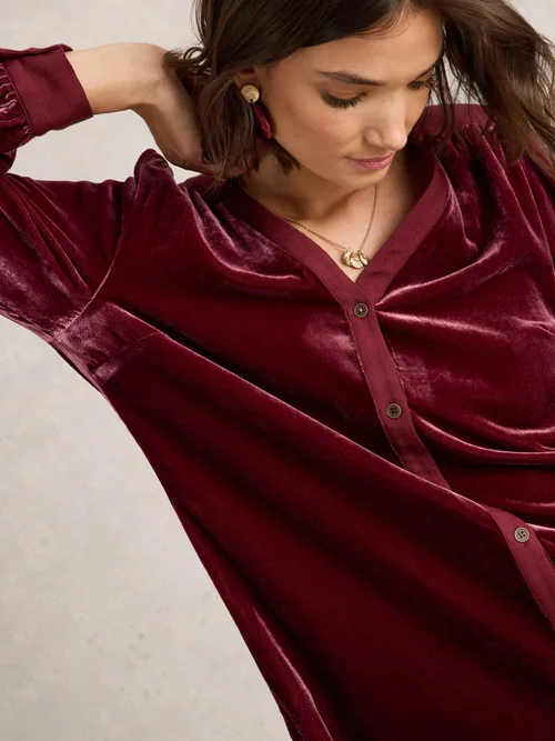 Samttunika Olive - Dk Plum - 52/R Bild 3