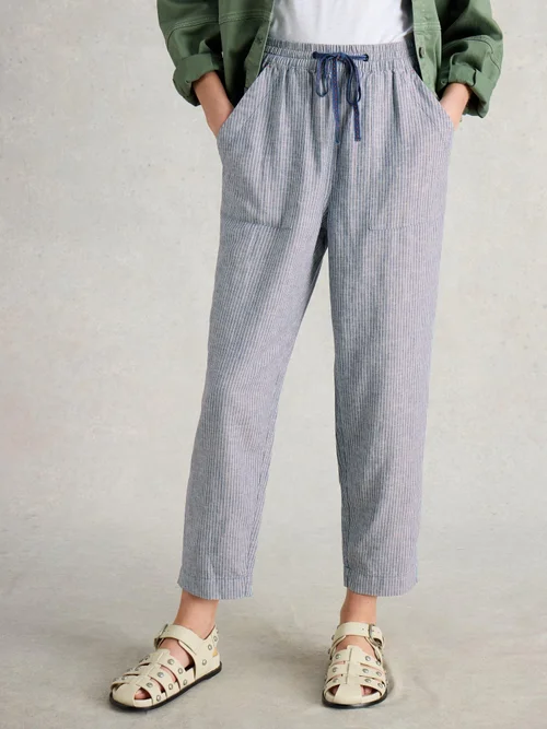 Hose Elle aus Leinenmischung - Blue Mlt - 52/R Bild 3