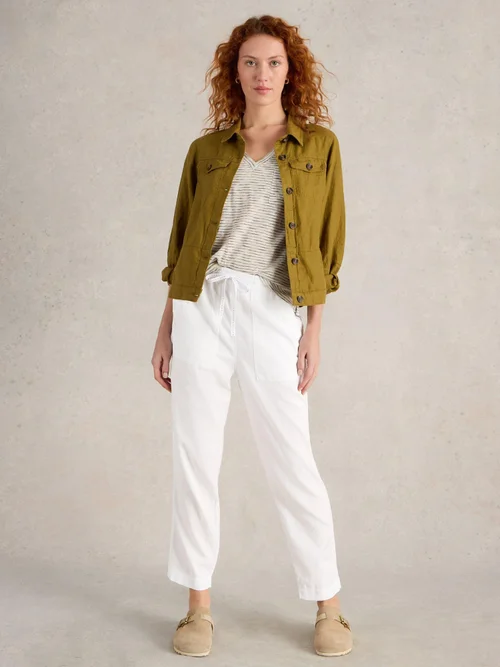 Hose Elle aus Leinenmischung - Bril White - 48/R Bild 2