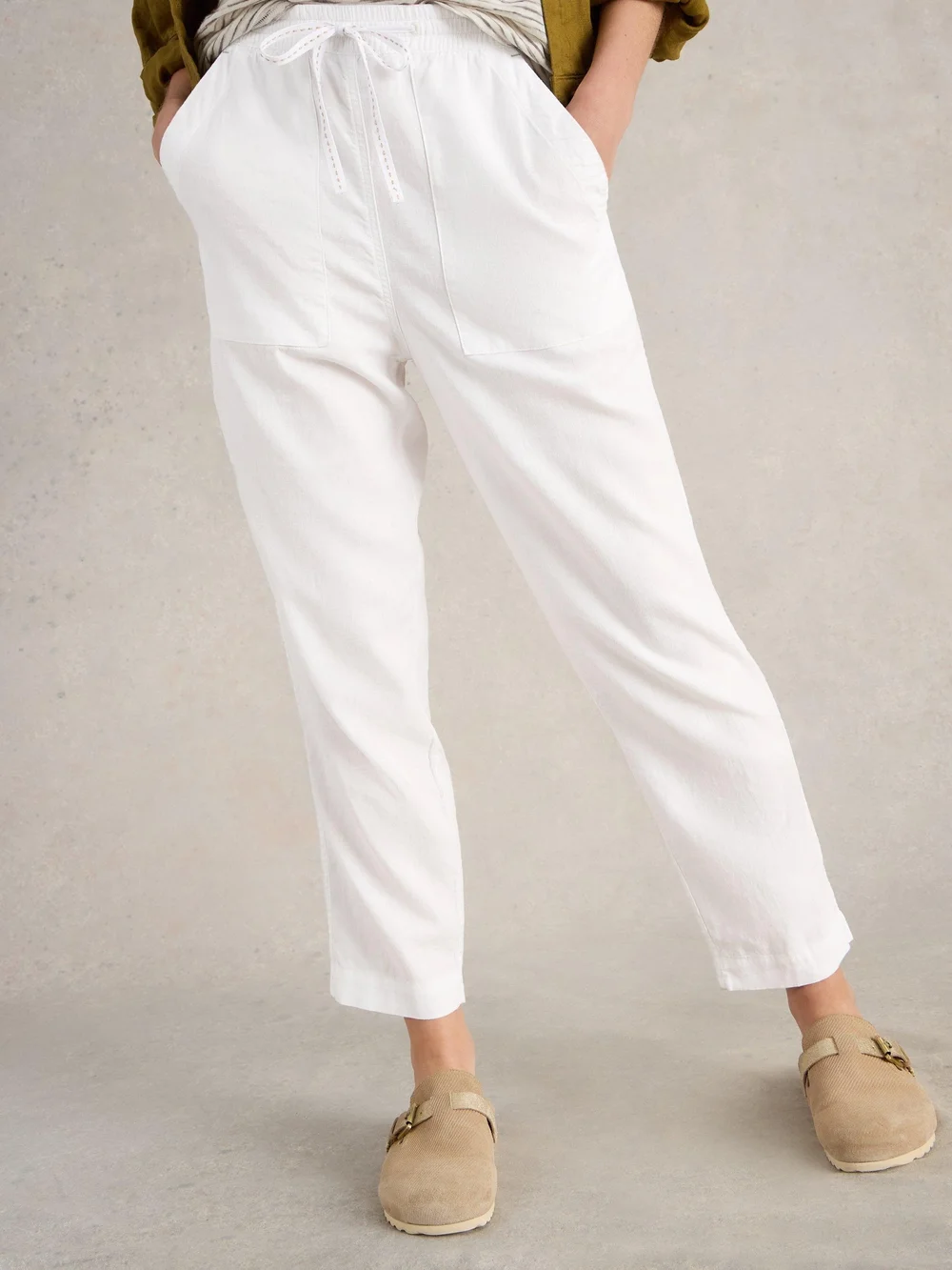 Hose Elle aus Leinenmischung - Bril White - 48/R Bild 1